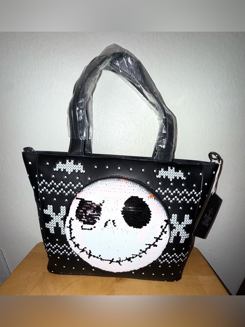Loungefly Nightmare Before Christmas Jack Skellington Reversible Sequin Bag NWT